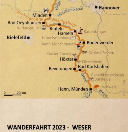 Wanderfahrt 2023 auf der Weser