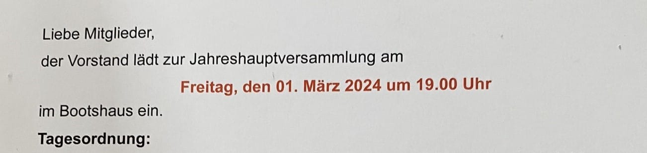 Jahreshauptversammlung 2024