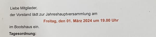 Jahreshauptversammlung 2024